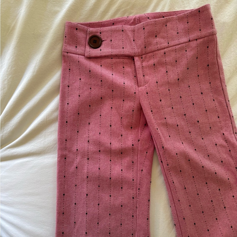 Lush pink and brown S pants. 70%rayon 25%wool 5%acrylic. silk lining!